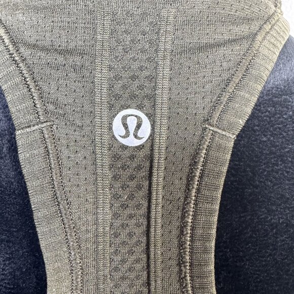 Lululemon Olive Green Racerback Tank Top With Embroidered "S" & Star Design Wome - Picture 5 of 8